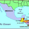 A map showing the location of Belize.